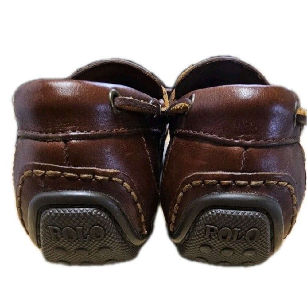 Polo Ralph Lauren Brown Leather Driving Shoes Moccasins Boat Loafers Men 9.5D - Picture 6 of 9